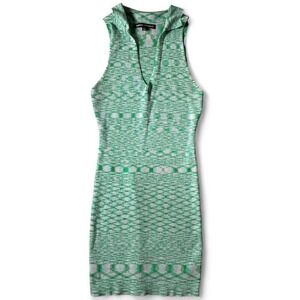 Almost Famous Green Mini Dress Sleeveless Knit Plaid‎ Bodycon Party